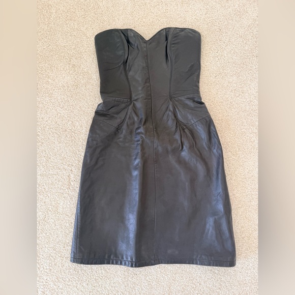 Scully Dresses & Skirts - Scully VTG 80's Black Strapless Leather Dress